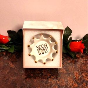 Soon to Be Wifey Ceramic Ring Trinket Dish with Gold Trim NWOT